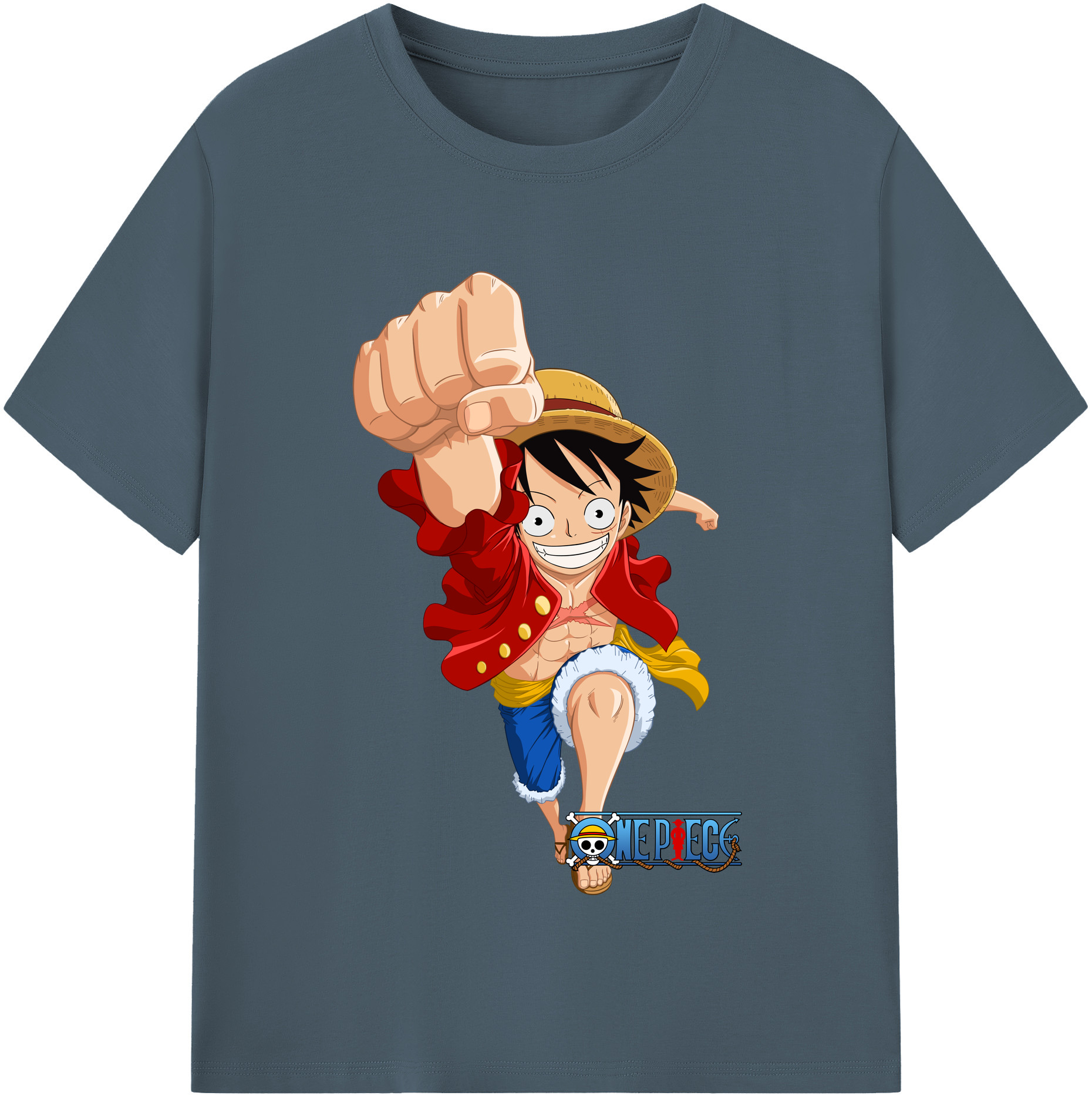 ワンピース モンキー・D・ルフィ ONE PIECE Monkey D. Luffy 綿100％半袖Tシャツ（フロントプリント）
